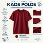 Kaos polos maroon