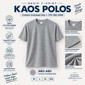 kaos polos warna abu