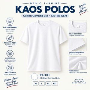kaos polos warna putih
