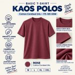 Kaos Polos Cotton Combed 24s Warna Rose